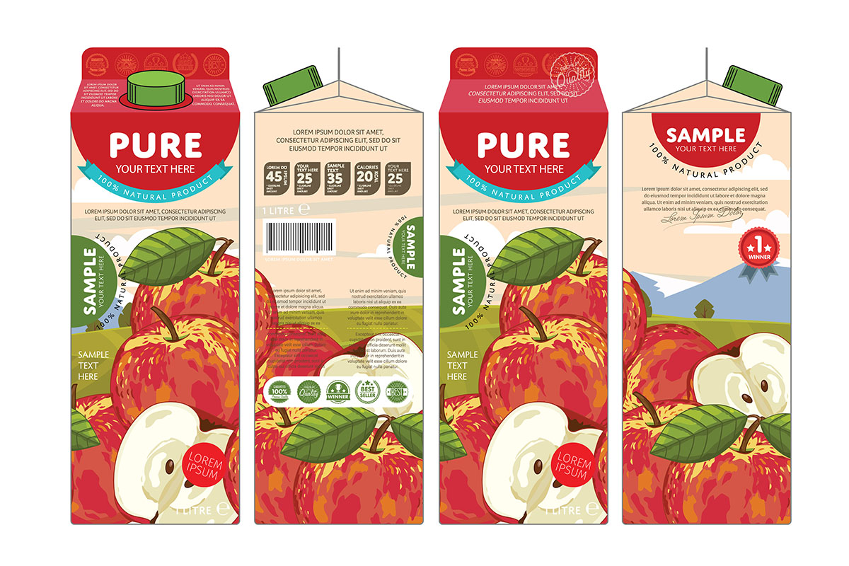 Template Packaging Design Apple Juice